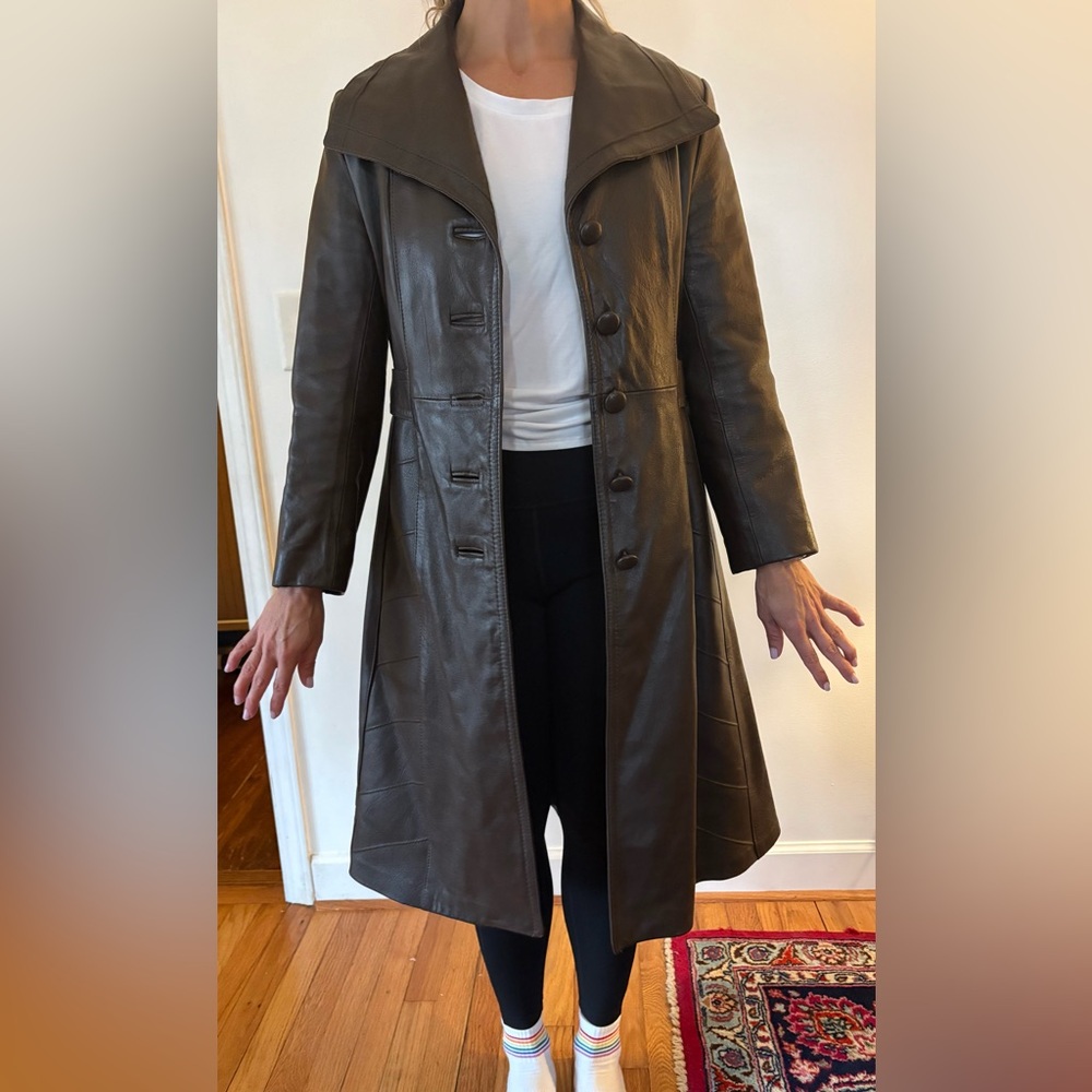 Women's Brown Leather Coat
